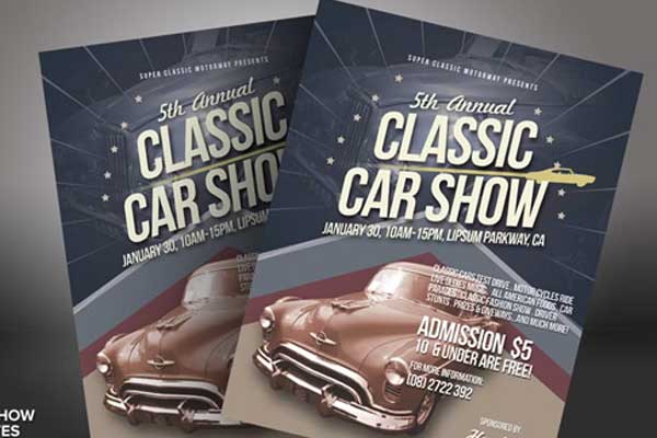 Sample Car Show Flyer Templates – Eye-Catching Layouts for Automotive Festivals and Road Events | PSD & Vector Files Included